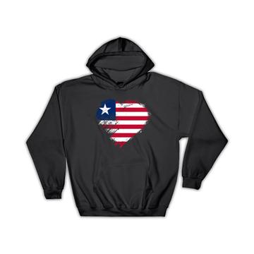 Liberian Heart : Gift Hoodie Liberia Country Expat Flag Patriotic Flags National