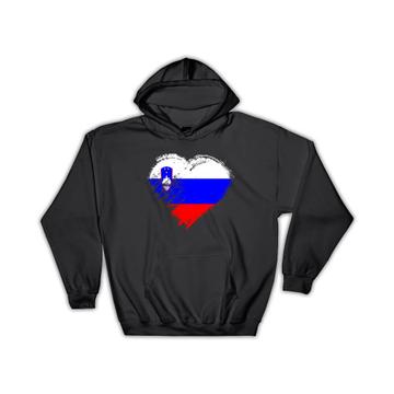 Slovenian Heart : Gift Hoodie Slovenia Country Expat Flag