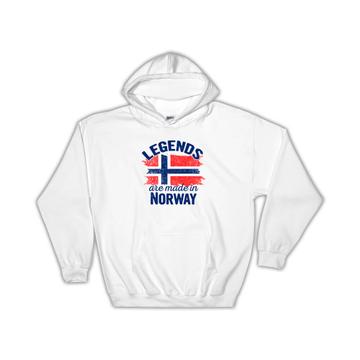 Legends are Made in Norway : Gift Hoodie Flag Norwegian Expat Country