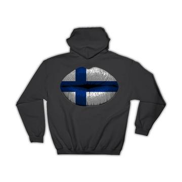 Lips Finnish Flag : Gift Hoodie Finland Expat Country For Her Woman Feminine Women Sexy Flags Lipstick
