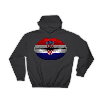 Lips Croatian Flag : Gift Hoodie Croatia Expat Country For Her Woman Feminine Women Sexy Flags Lipstick