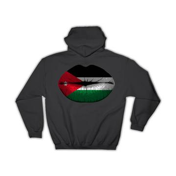 Lips Jordanian Flag : Gift Hoodie Jordan Expat Country For Her Woman Feminine Women Sexy Flags Lipstick
