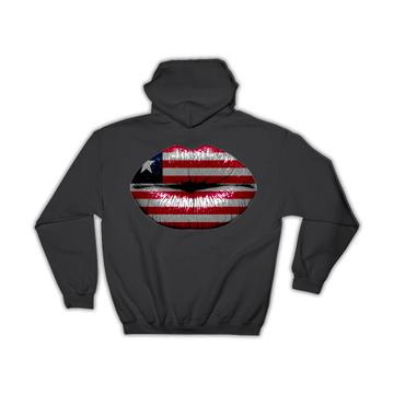 Lips Liberian Flag : Gift Hoodie Liberia Expat Country For Her Woman Feminine Women Sexy Flags Lipstick