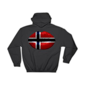 Lips Norwegian Flag : Gift Hoodie Norway Expat Country For Her Woman Feminine Women Sexy Flags Lipstick