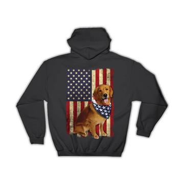 Golden Retriever USA Flag : Gift Hoodie Dog Patriotic America United States