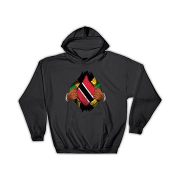 Jamaica and Trinidad and Tobago Flag : Gift Hoodie Hands Trini Jamaican