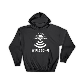 Wifi Sign : Gift Hoodie Flying Saucer Aliens Ufo Science Fiction Day Funny Wall Decor Art