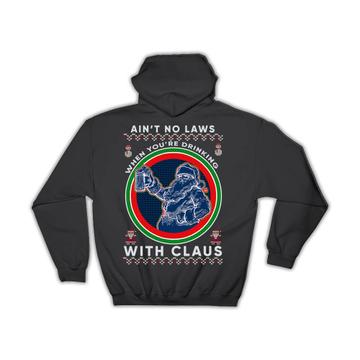 Drinking With Santa Claus : Gift Hoodie For Drinks Lover Christmas Funny Art Print Beer