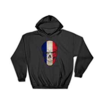 France Flag Skull : Gift Hoodie French National Colors