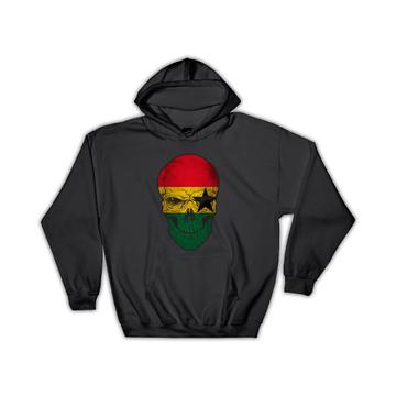 Ghana Flag Skull : Gift Hoodie Ghanaian National Colors