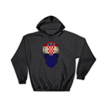 Croatia Flag Skull : Gift Hoodie Croatian National Colors