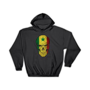Senegal Flag Skull : Gift Hoodie Senegalese National Colors