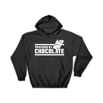 Powered By Chocolate Funny Art : Gift Hoodie For Best Friend Birthday Sweet Food Bar