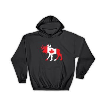 Canada Flag : Gift Hoodie For Canadian Patriot Elk Animal Maple Leaf Cute Funny EH Team