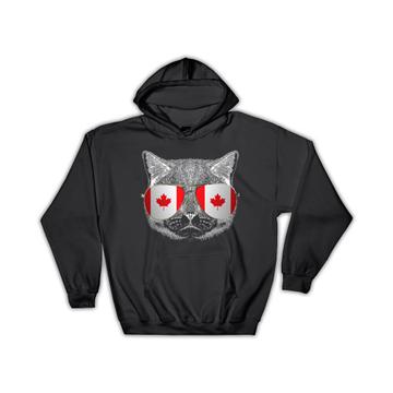 Canadian Flag Cat : Gift Hoodie For Canada Lover Patriot Pet Maple Leaf EH Team Cute Funny