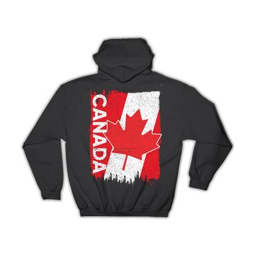 Canadian Flag Distressed : Gift Hoodie Canada Maple Leaf National Day EH Team Patriotic Art