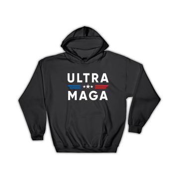 Ultra MAGA : Gift Hoodie Anti Biden Proud American Funny Humor Art Print USA Trump Politics