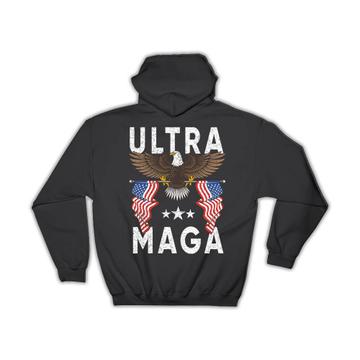 Ultra MAGA Eagle : Gift Hoodie Biden Trump Proud American Humor Art Print USA Vote Politics