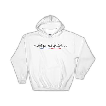 Antigua and Barbuda Flag Colors : Gift Hoodie Citizen of Travel Expat Country Minimalist Lettering