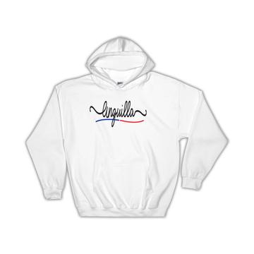 Anguilla Flag Colors : Gift Hoodie Anguillan Travel Expat Country Minimalist Lettering