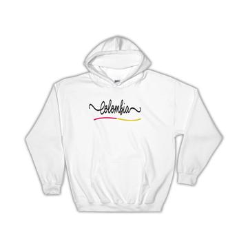 Colombia Flag Colors : Gift Hoodie Colombian Travel Expat Country Minimalist Lettering