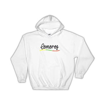 Comoros Flag Colors : Gift Hoodie Comoran Travel Expat Country Minimalist Lettering