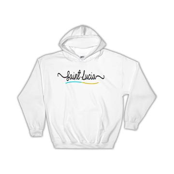 Saint Lucia Flag Colors : Gift Hoodie Travel Expat Country Minimalist Lettering
