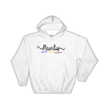Mauritius Flag Colors : Gift Hoodie Mauritian Travel Expat Country Minimalist Lettering