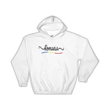 Romania Flag Colors : Gift Hoodie Romanian Travel Expat Country Minimalist Lettering