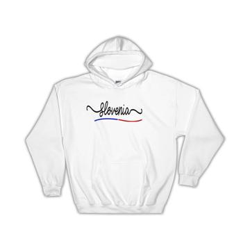 Slovenia Flag Colors : Gift Hoodie Slovenian Travel Expat Country Minimalist Lettering