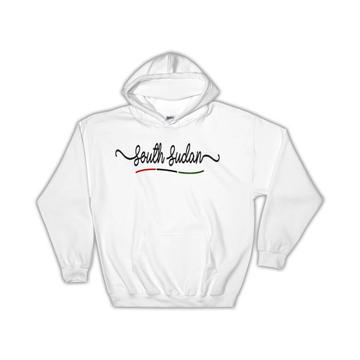 South Sudan Flag Colors : Gift Hoodie Sudanese Travel Expat Country Minimalist Lettering