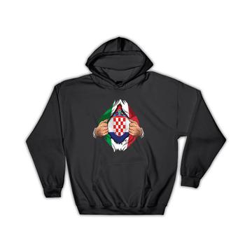 Croatia Italian : Gift Hoodie Flag Chest Croatian