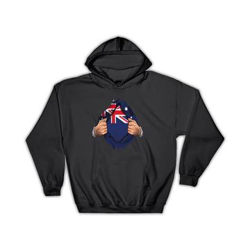 New Zealand Australian : Gift Hoodie Flag Chest Zealander Kiwi