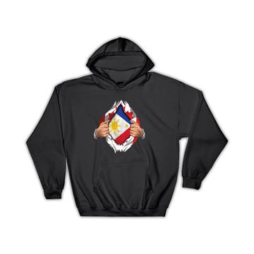 Philippines Canadian : Gift Hoodie Flag Chest Filipino