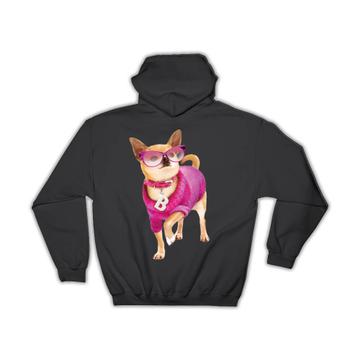 Cute Chihuahua : Gift Hoodie Fashion Dog Pet Small Animal Glasses Sweater Collar Floral