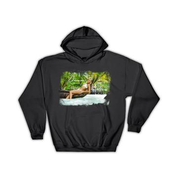 Sexy Woman Tropical Palm Tree : Gift Hoodie Erotica Erotic Pin Up Girl Hot