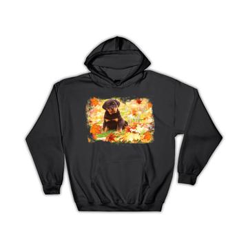 Rottweiler Fall : Gift Hoodie Dog Pet Puppy Animal Cute Leaves Autumn