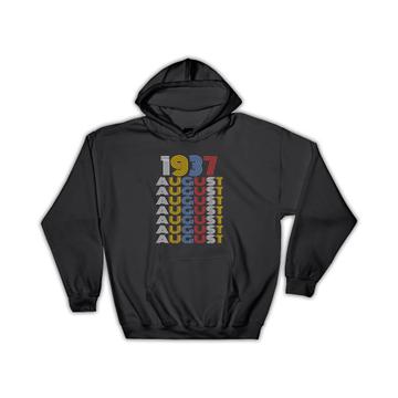 1937 August Colorful Retro Birthday : Gift Hoodie Age Month Year Born