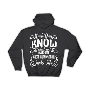 Now you Know What an Awesome GREAT GRANDMOTHER Looks : Gift Hoodie Family Birthday