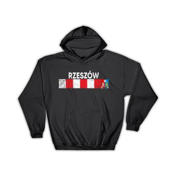 Rzeszow Coat of Arms: Polish Gift Hoodie Poland Crest Retro Flag Expat Vintage