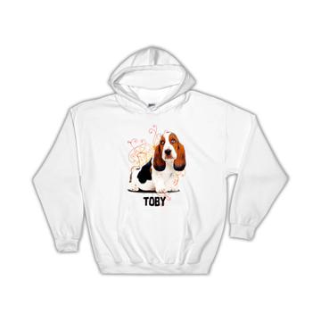 Personalized Cute Basset Hound : Gift Hoodie Dog Flowers Floral