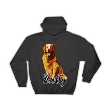 Golden Retriever Personalized Polka Dots : Gift Hoodie Molly Dog Pet Animal Puppy Customizable