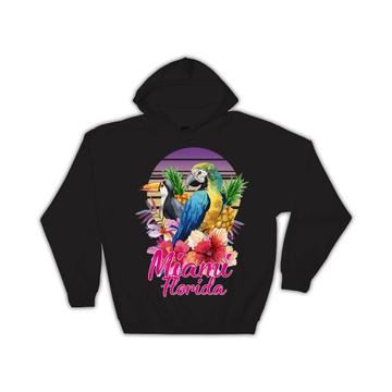 Customizable Macaw and Toucan : Gift Hoodie Miami Florida Personalized Tropical Bird Animal