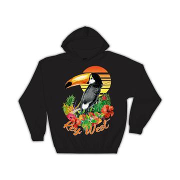 Customizable Toucan : Gift Hoodie Key West Florida Personalized Tropical Bird Nature Artistic Watercolor