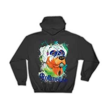 Rottweiler Fusion Colorful : Gift Hoodie Dog Pet Animal CuteWatercolor