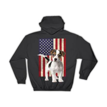 Jack Russell Terrier USA Flag : Gift Hoodie Dog American United States