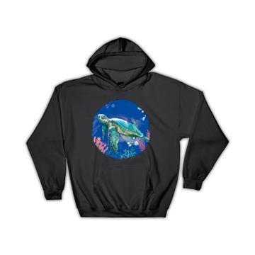 Turtle Photographic Print : Gift Hoodie For Turtles Lover Underwater Life Animal Corals Poster