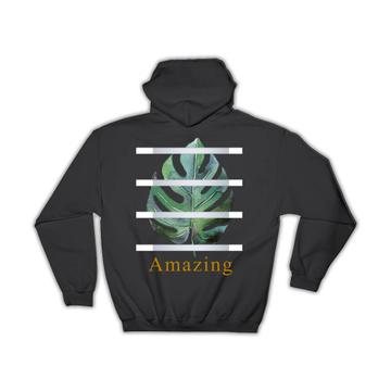 Monstera Leaf Art : Gift Hoodie Watercolor Print Botanical Plant Exotic Tropical Nature Protector
