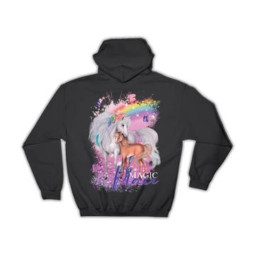 Mother Kid Child : Gift Hoodie Horse Lover Family Son Daughter Love Magic Fairytale Rainbow