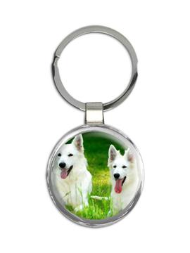 White Shepherd : Gift Keychain Dog Pet Puppy Animal Canine Pets Dogs